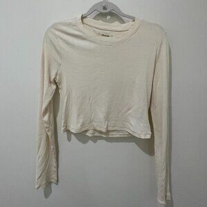 Madewell Ribbed Crewneck Long-Sleeve Tee- Size M